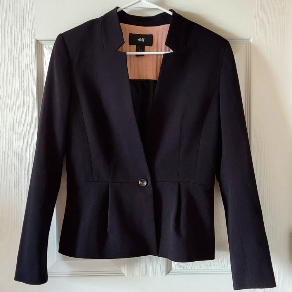 H&M One Button Fitted Blazer size 8